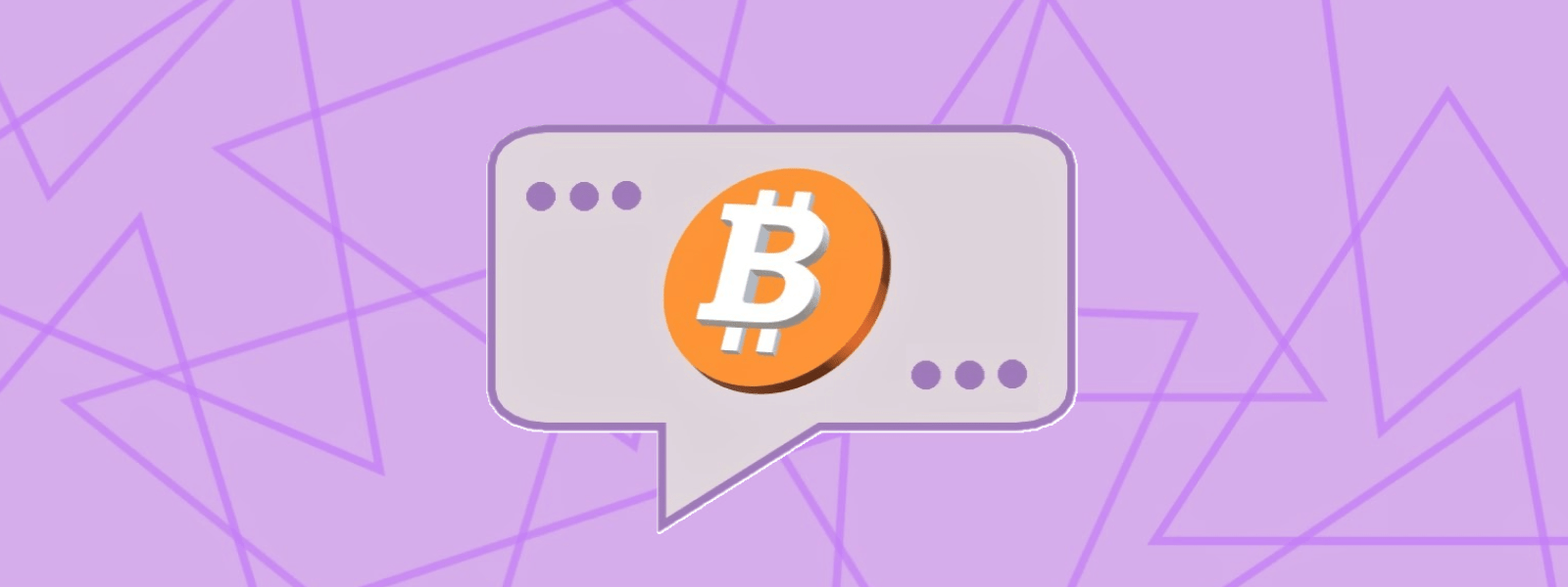 Text balloon containing a bitcoin.
