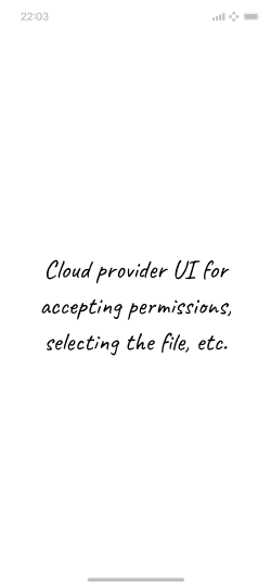 Screen showing a placeholder image for a cloud provider UI