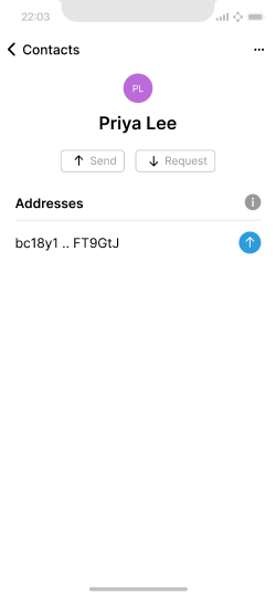 A contact with an on-chain address assigned