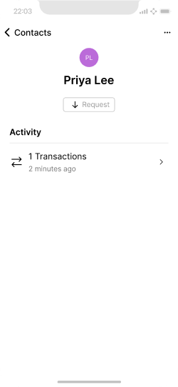 Contact with a single transaction assigned