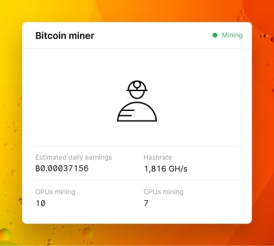 Illustrative interface for mining software