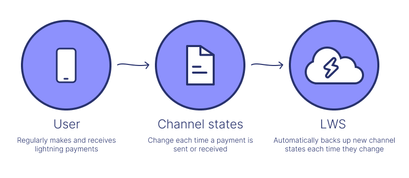 How a LWS backups a users channel state as they change