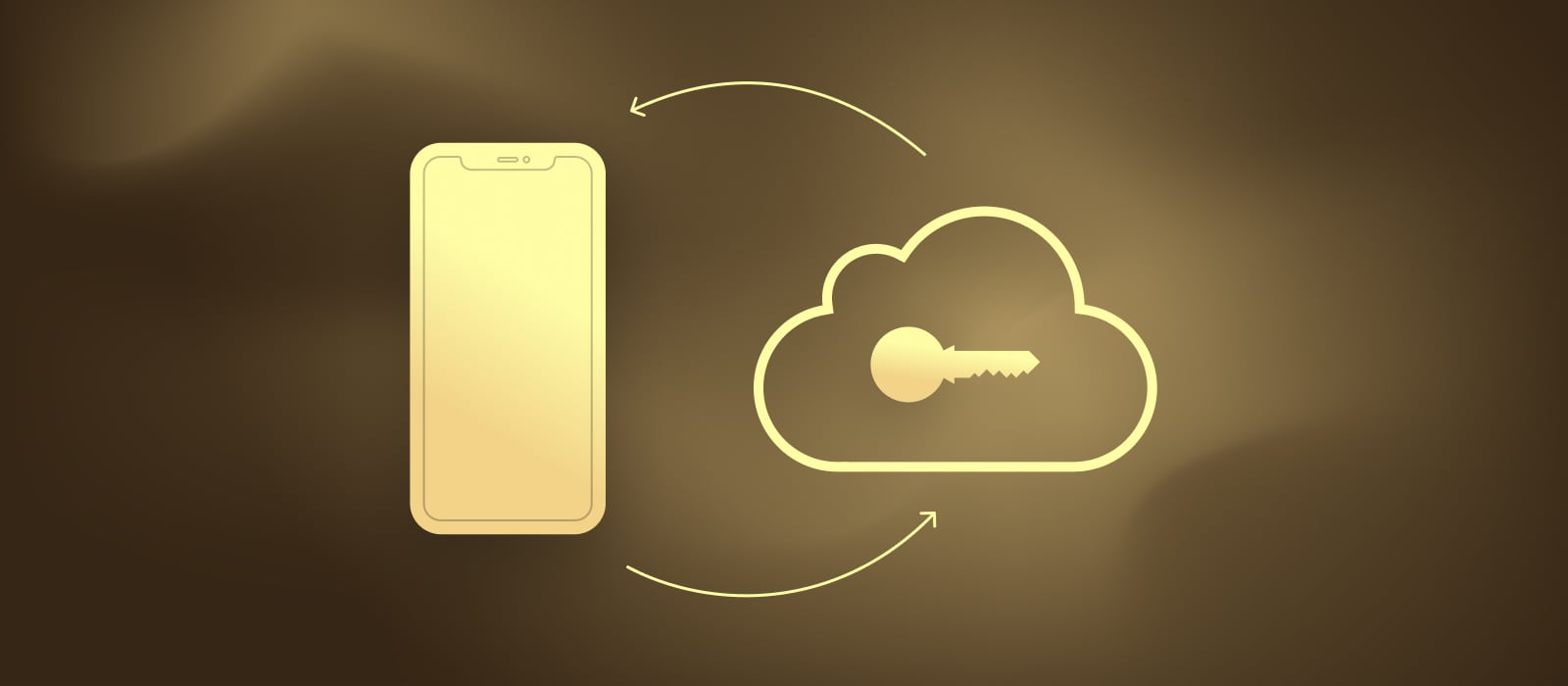Chart of a smart phone loading and sending a private key frrom and to a cloud