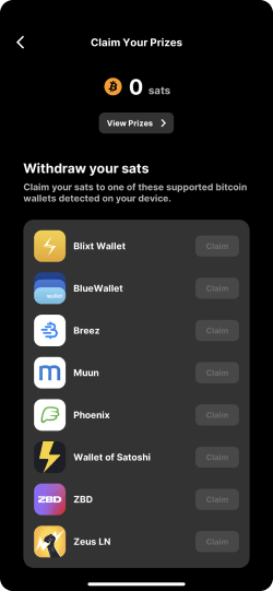 Screenshot of a mobile app showing a withdraw balance and a list of wallets.