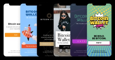 Home images of several mobile bitcoin apps