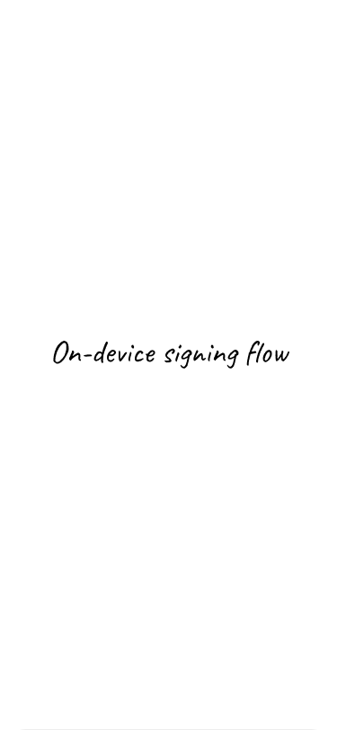 Placeholder screen representing the signing workflow on his Trezor device.