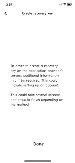 Summary screen of the recovery key setup process.