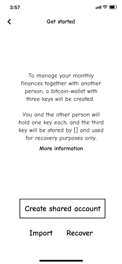 Informational app screen about the private key management scheme used.